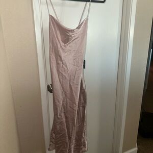 NWT Express cowl neck pink satin dress size Medium